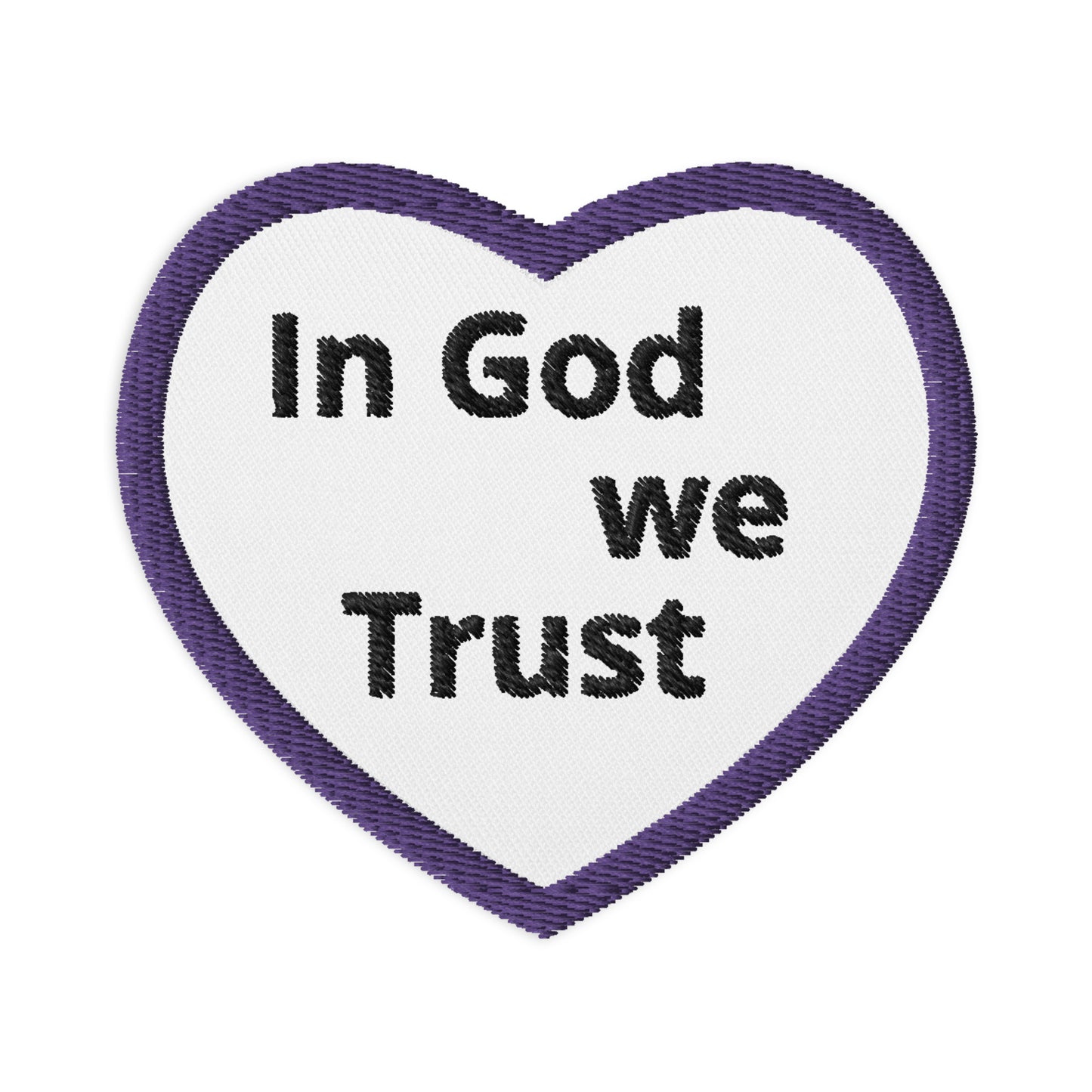 Heart Embroidered patches - In God We Trust