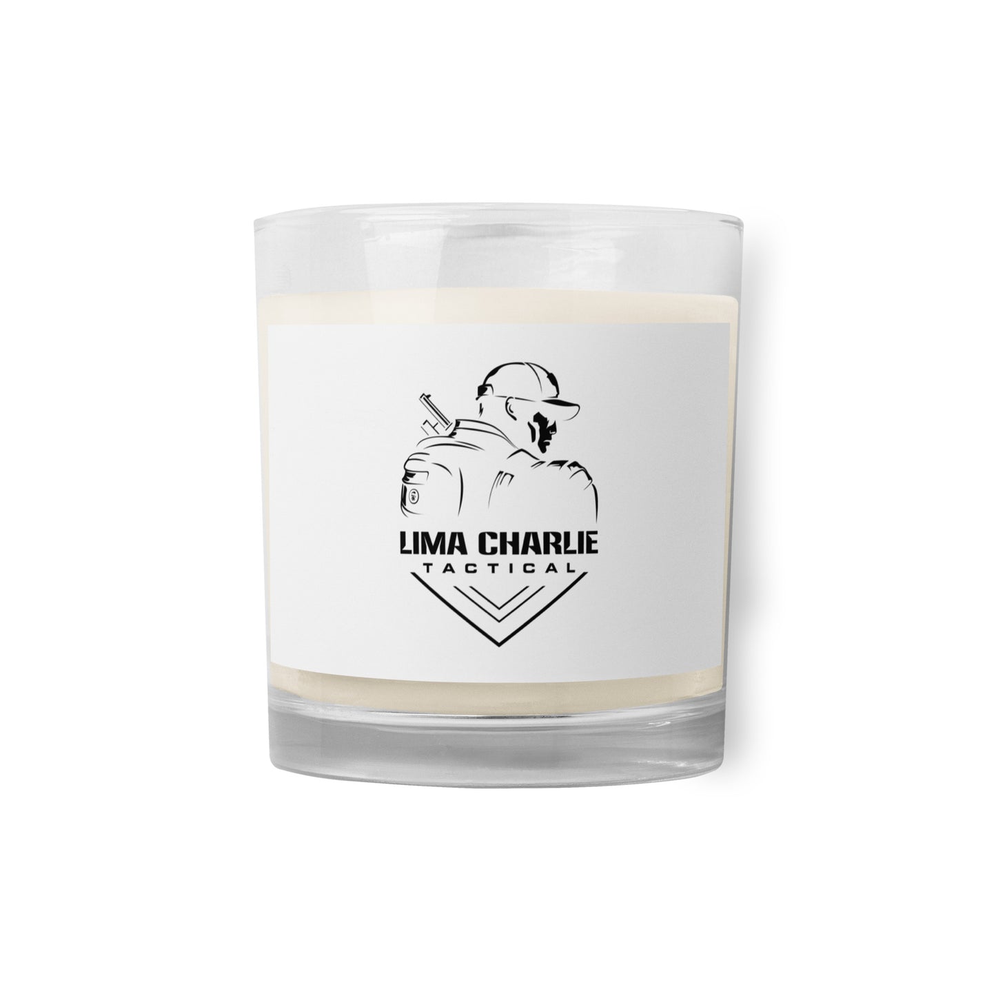 Glass jar soy wax candle (unscented) - Lima Charlie Tactical